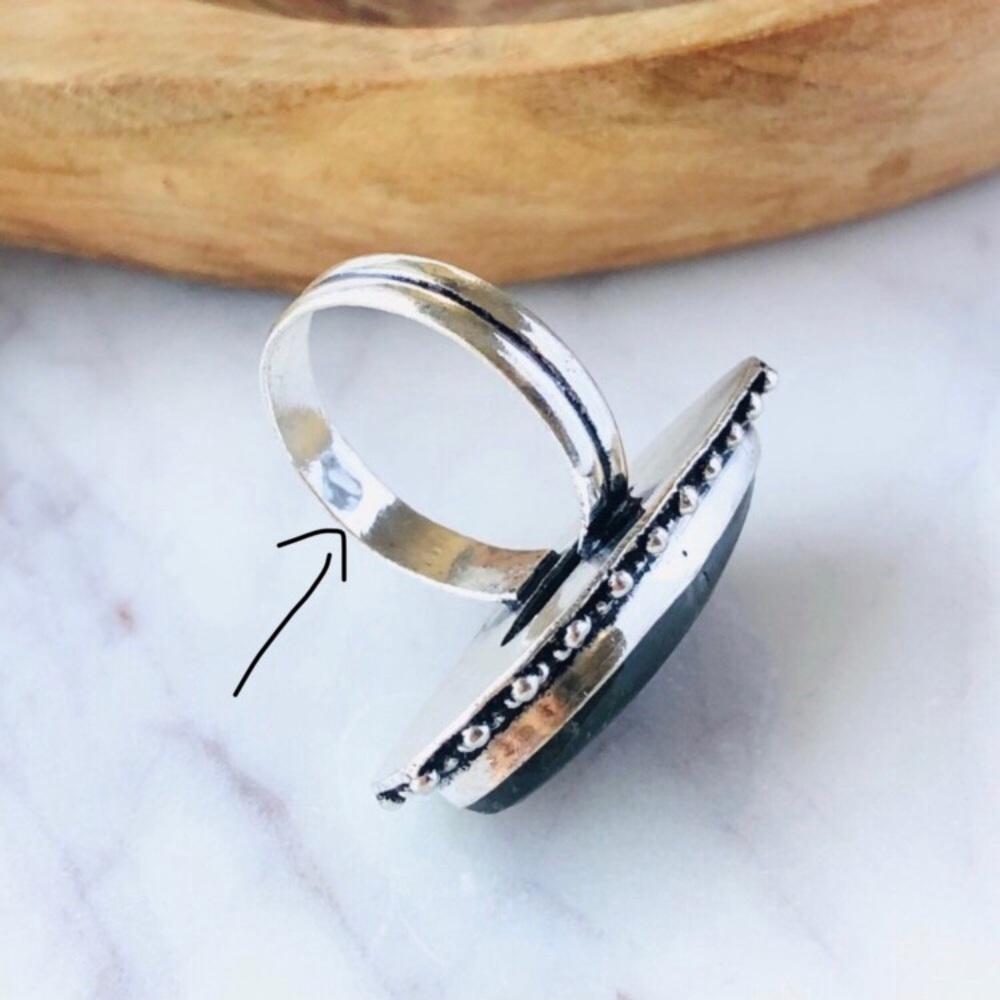 Silver Labradorite Statement Ring - image 6